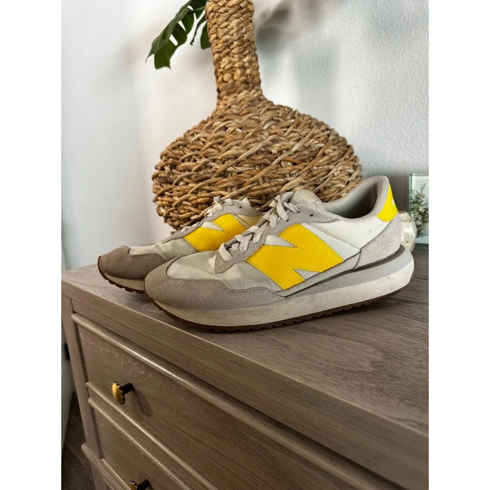New Balance 237 Women's Sneakers WS237GE‎ Yellow Gray Size 8.5